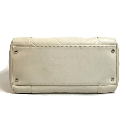 Chanel Boston Duffel bag A30899 leather Ivory CCCOCO Mark Chevron Vstitch Women d