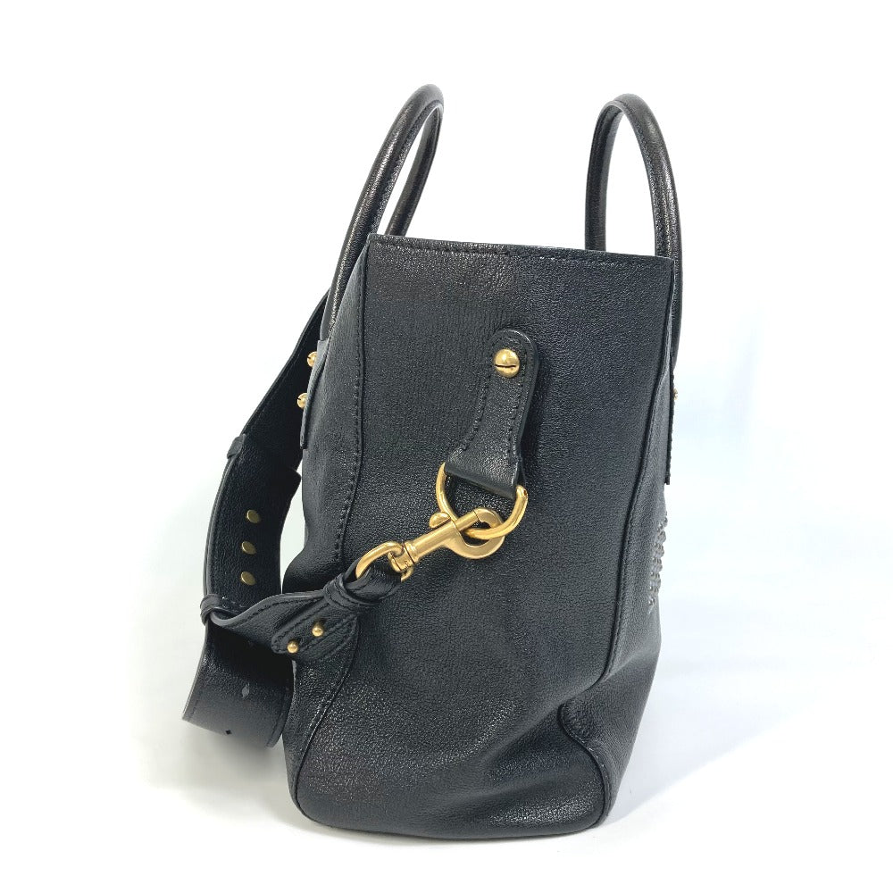 Christian Dior Tote Bag leather black DIORANGELS Shoulder Bag Shoulder Bag unisex(Unisex)