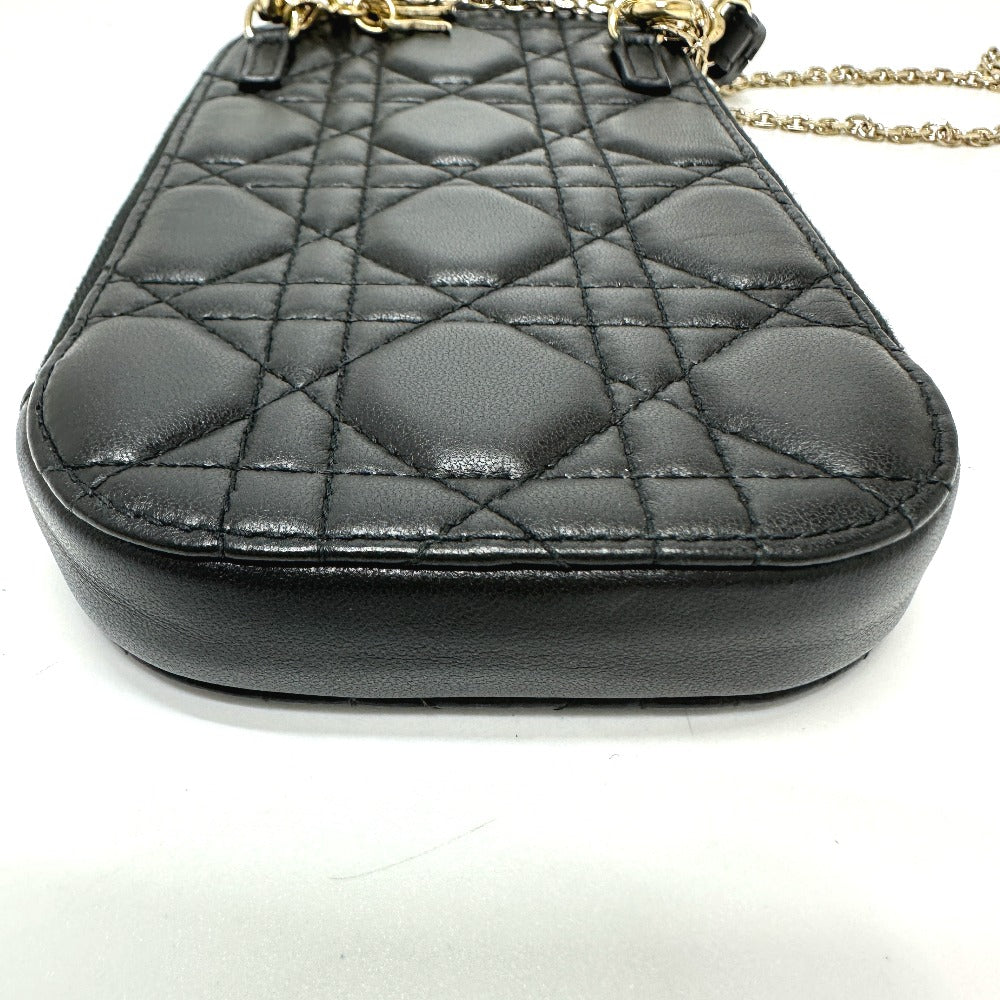 Christian Dior Shoulder Bag S0842ONMJ leather black Canage Phone case Women