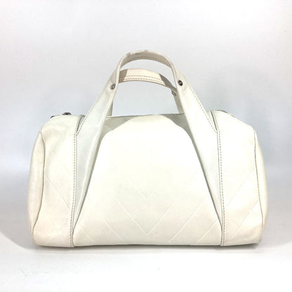 Chanel Boston Duffel bag A30899 Calf leather white CC COCO Mark Chevron Vstitch Women d