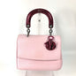 Dior Handbag Leather / enamel Metallic pink Beadior Women