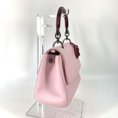 Dior Handbag Leather / enamel Metallic pink Beadior Women