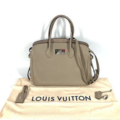 LOUIS VUITTON Tote Bag M51685 Taurillon Clemence Leather Tourterelle (Grey) 2WAY Crossbody Mira MM Women Used