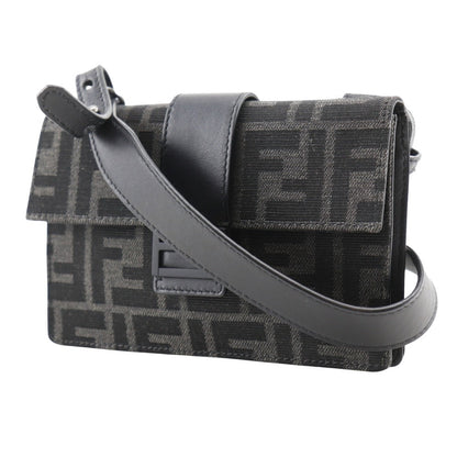 Fendi Marsupio Baguette Nylon Canvas×Leather Shoulder Bag