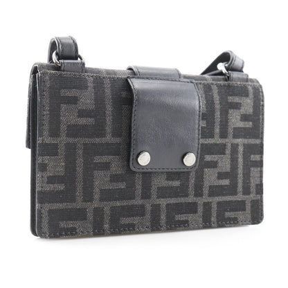 Fendi Marsupio Baguette Nylon Canvas×Leather Shoulder Bag