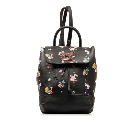 Black Louis Vuitton Lockme Floral Backpack