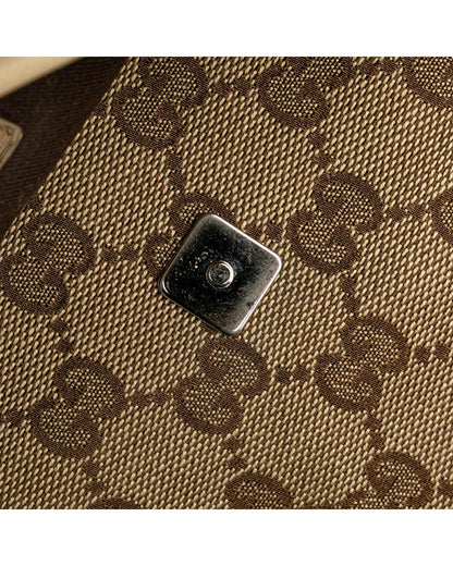 GG Canvas Crossbody Bag with Perforated Leather Trim and Adjustable Strap