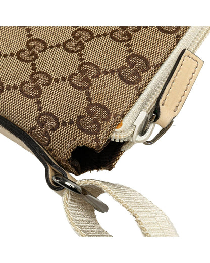 GG Canvas Crossbody Bag with Perforated Leather Trim and Adjustable Strap