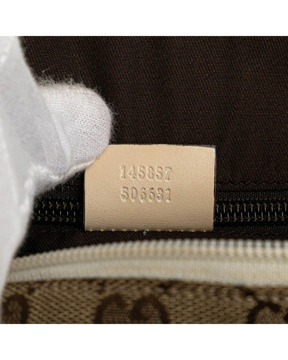 GG Canvas Crossbody Bag with Perforated Leather Trim and Adjustable Strap