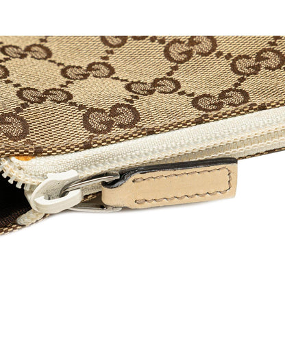 GG Canvas Crossbody Bag with Perforated Leather Trim and Adjustable Strap
