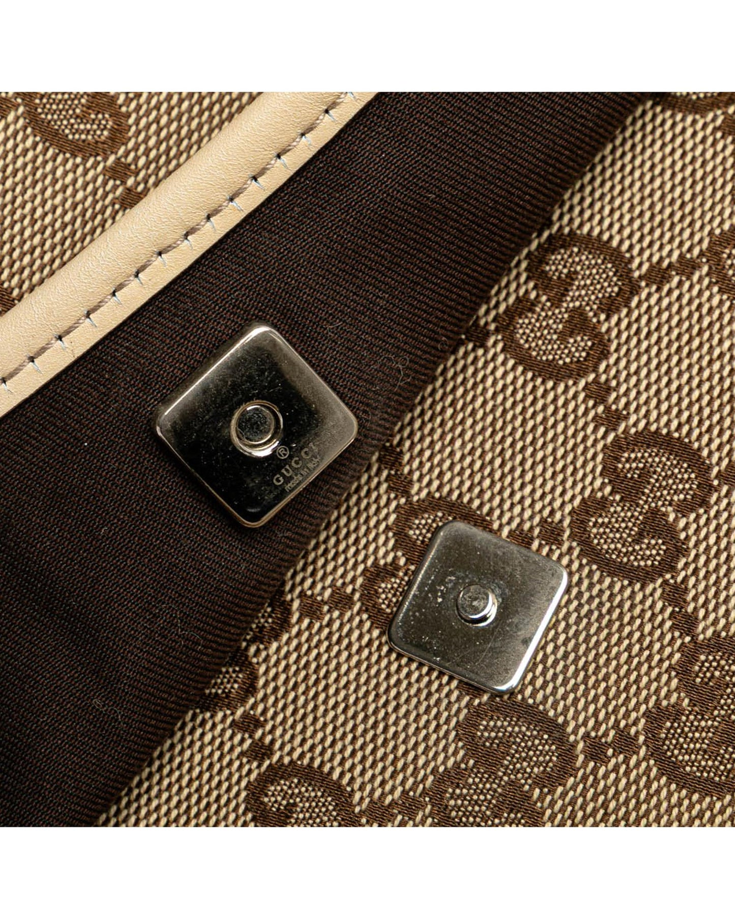 GG Canvas Crossbody Bag with Perforated Leather Trim and Adjustable Strap