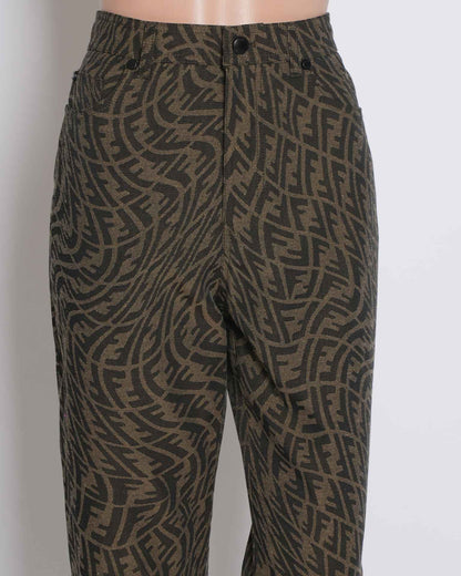 Fendi Monogram Women's Straight Fit Pants
