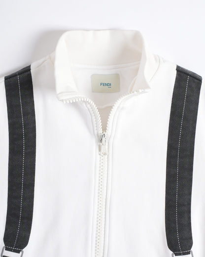 Fendi Kids Zipper Jacket In White Boys