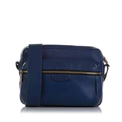 Blue Louis Vuitton Taiga Outdoor Messenger PM Crossbody Bag