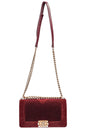 Chanel Boy Bag Medium Velvet Burgundy