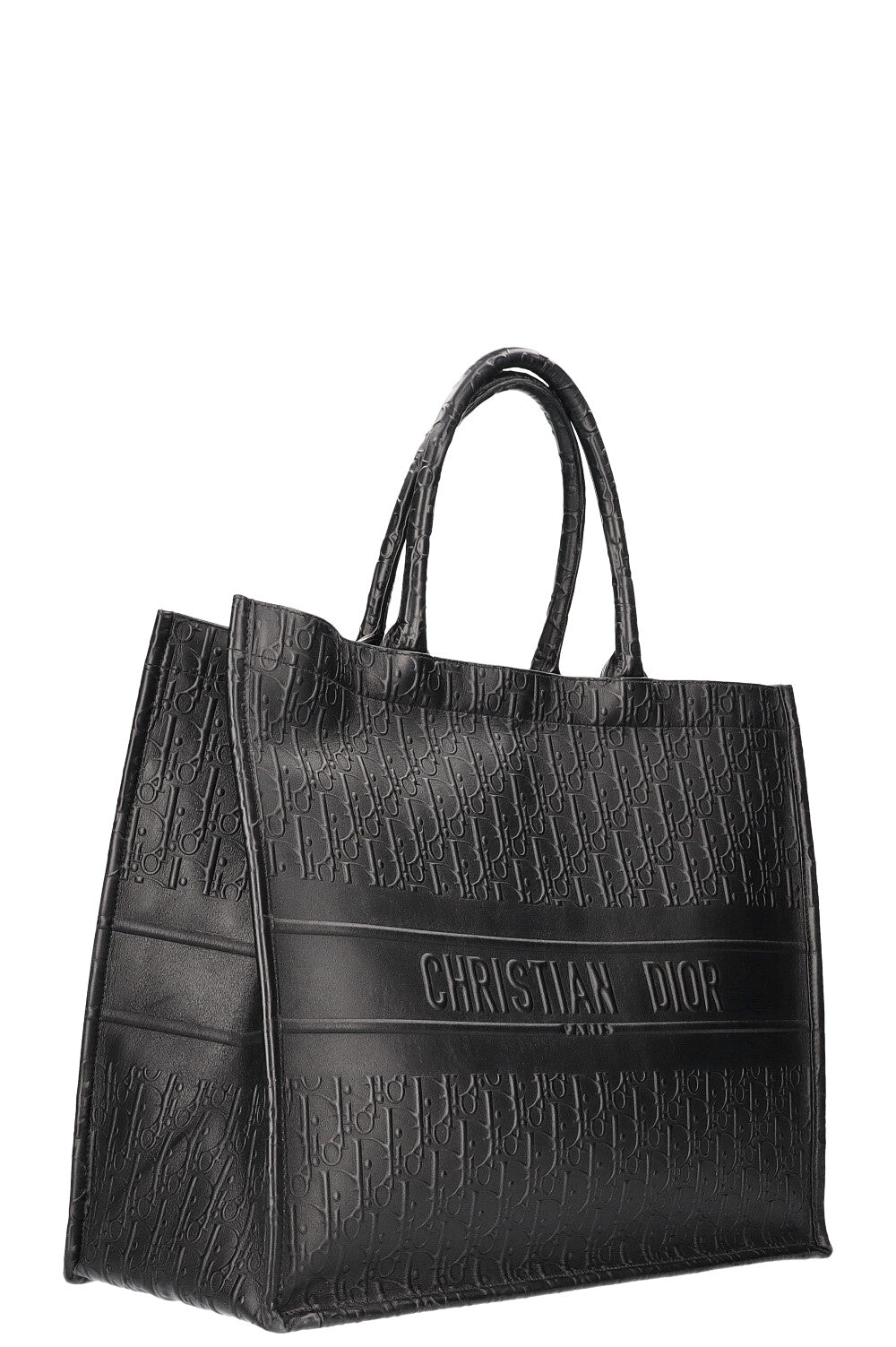 Dior Book Tote Leather Black Tote Bag Leather