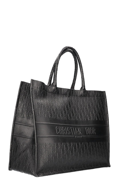 Dior Book Tote Leather Black Tote Bag Leather