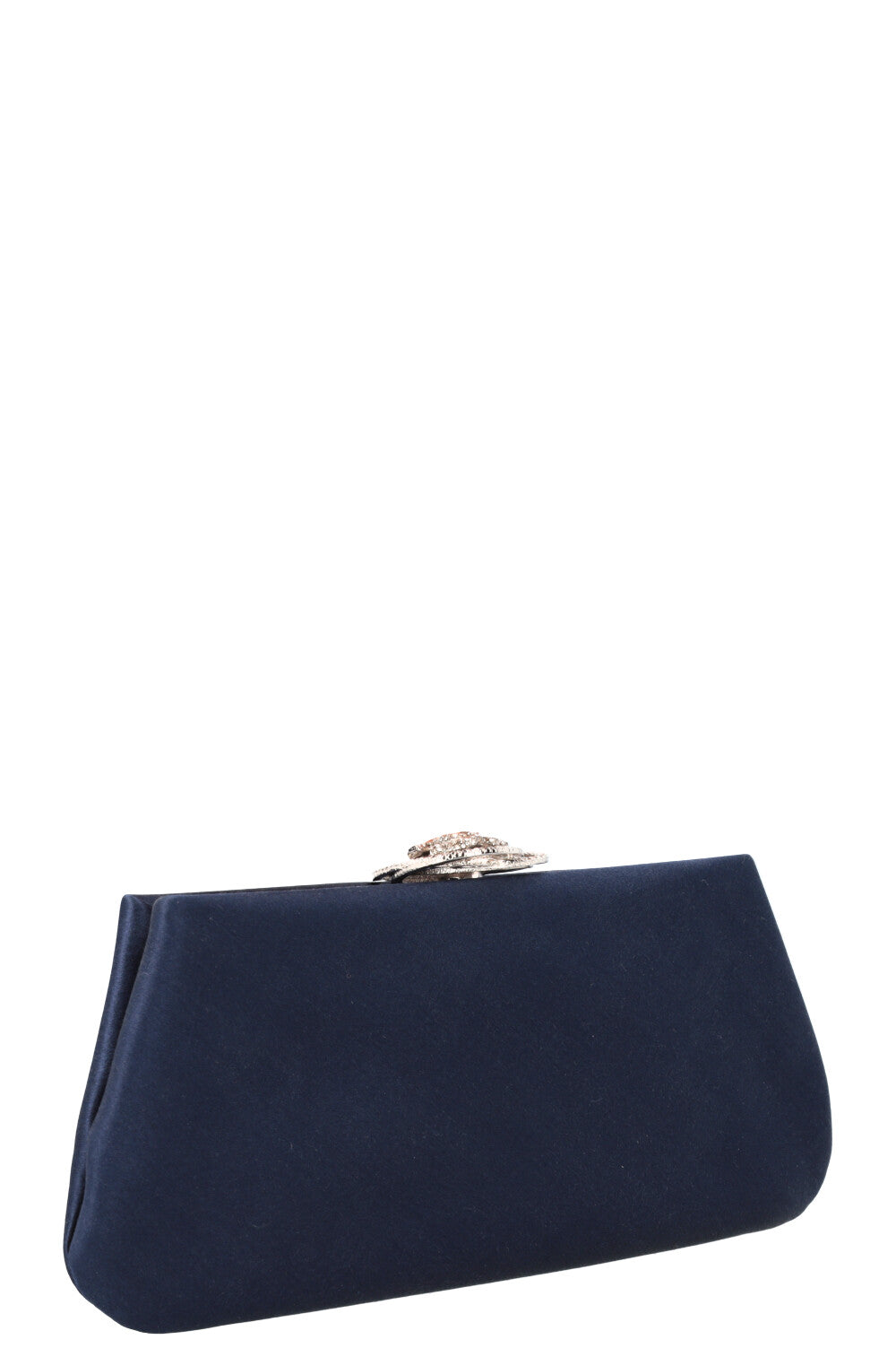 Chanel Bag Satin Crystal Camelia Bluea