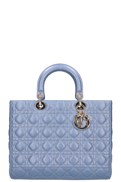 Christian Dior Large Lady Dior Bag Blue