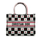 White Dior Dioramour Medium Canvas D-Chess Book Tote