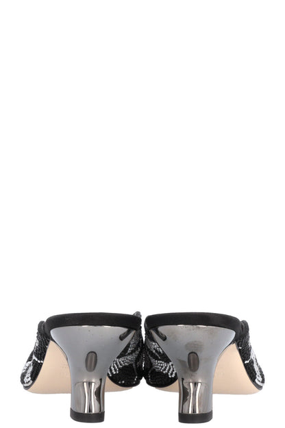 FENDI Crystal Heels Black Silver