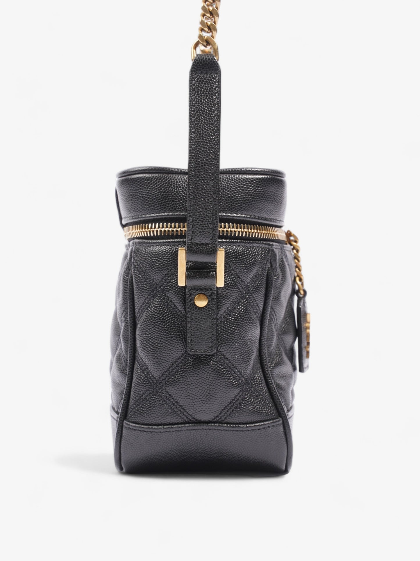 Saint Laurent 80'S Vanity Black Grained Leather
