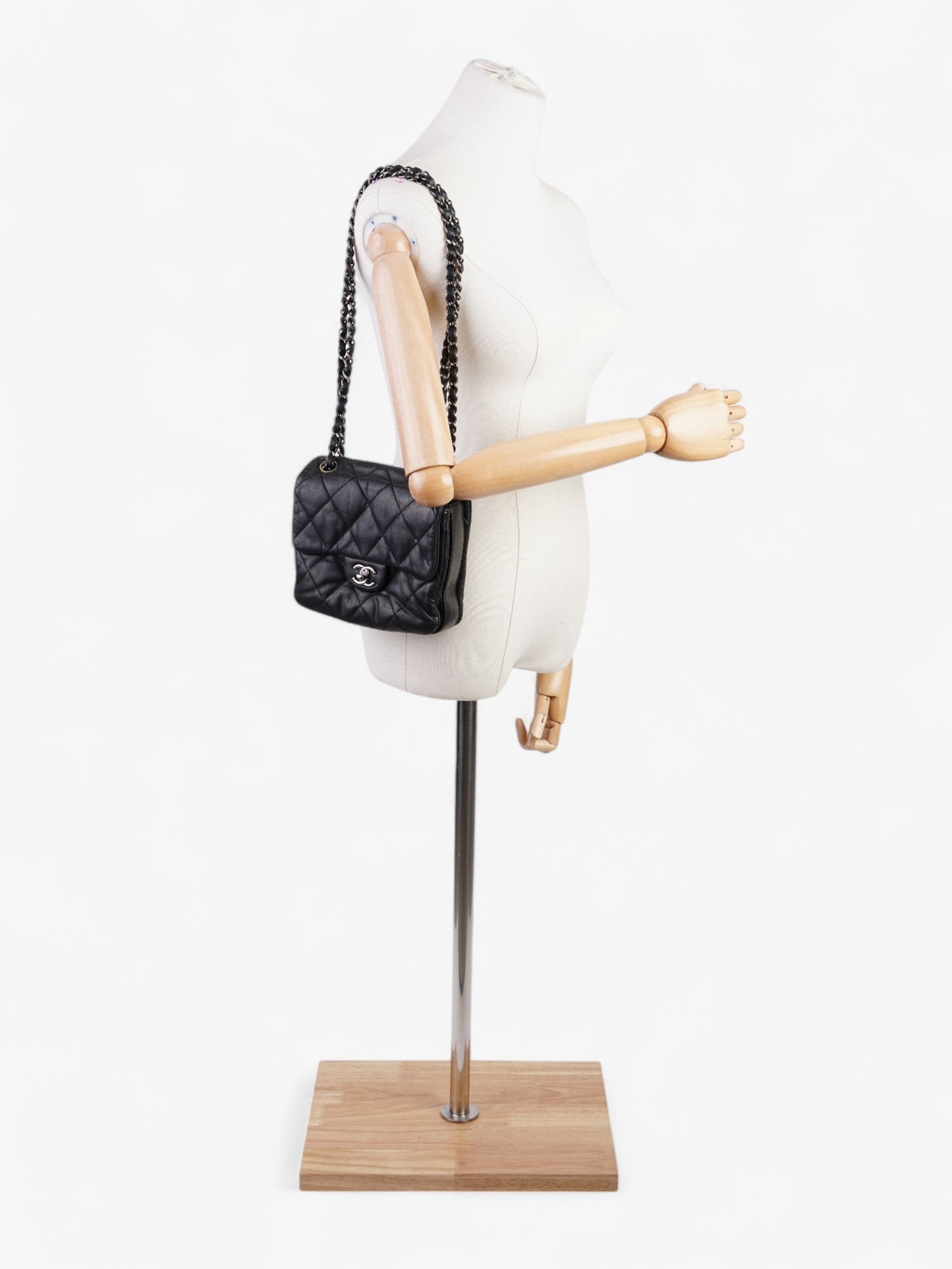 Chanel Lambskin Black Shoulder Bag Style 19