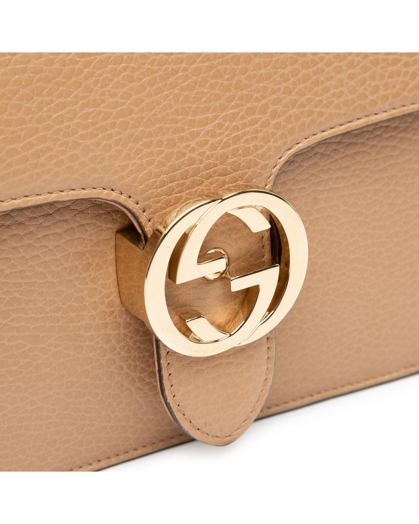 Small Calfskin Interlocking G Crossbody Bag with Chain Strap
