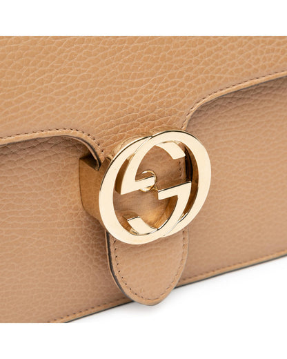 Small Calfskin Interlocking G Crossbody Bag with Chain Strap