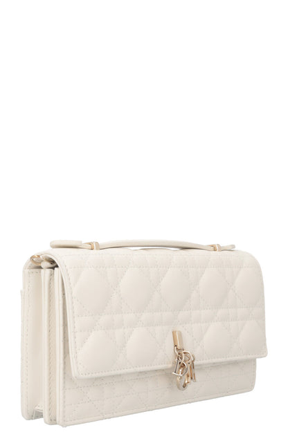 Christian Dior My Dior Top Handle Bag Cannage White Leather