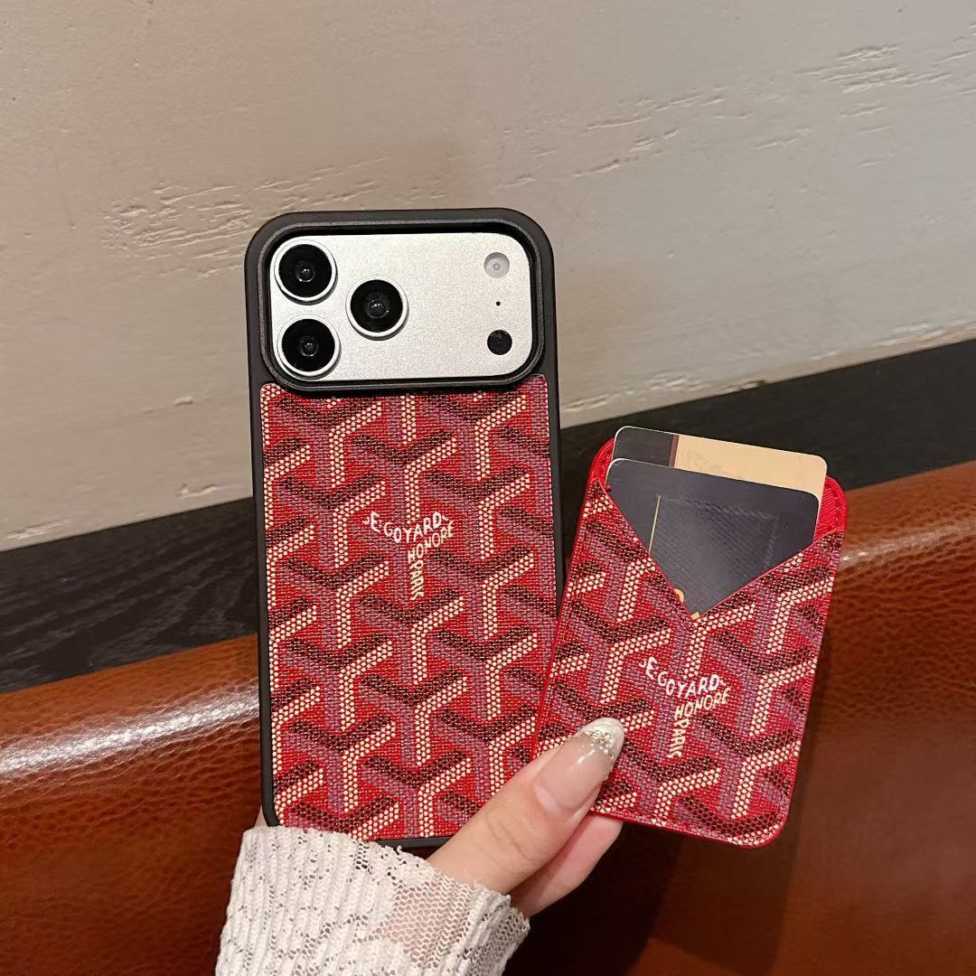 Goyard Magnet Card Holder Phone Case iPhone 1317 / Pro / Pro Max / Plus / Air