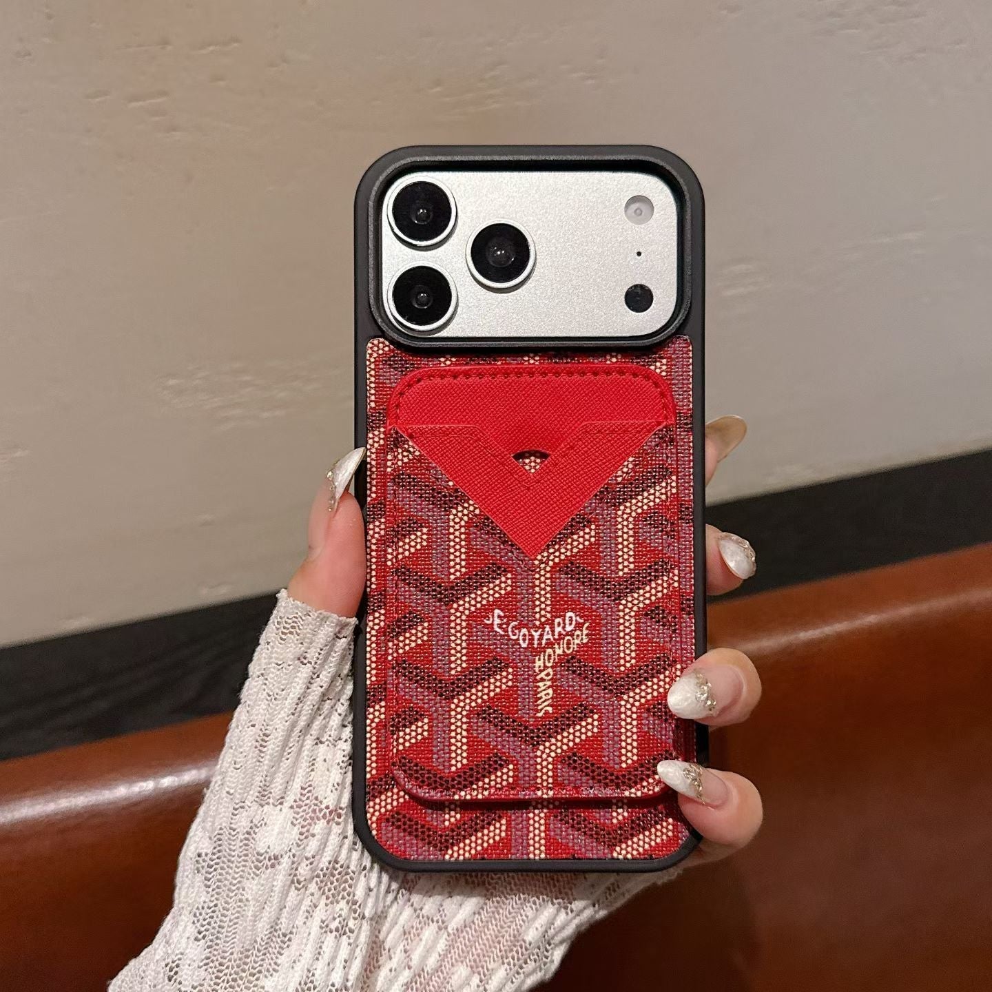 Goyard Magnet Card Holder Phone Case iPhone 1317 / Pro / Pro Max / Plus / Air