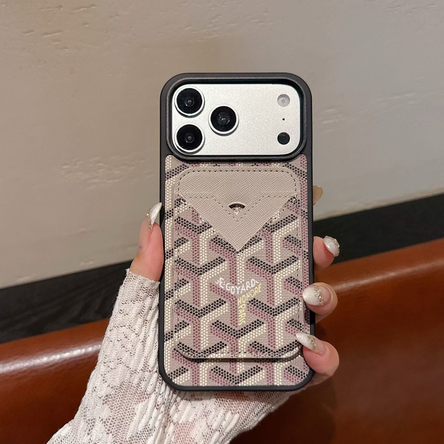 Goyard Magnet Card Holder Phone Case iPhone 1317 / Pro / Pro Max / Plus / Air