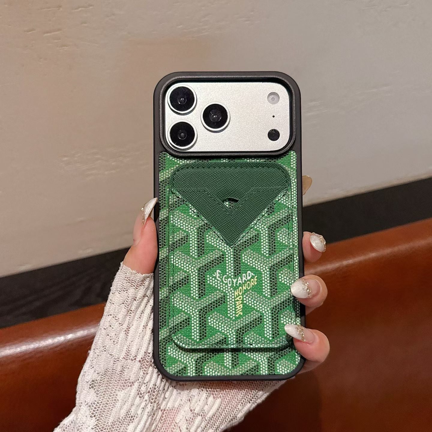 Goyard Magnet Card Holder Phone Case iPhone 1317 / Pro / Pro Max / Plus / Air