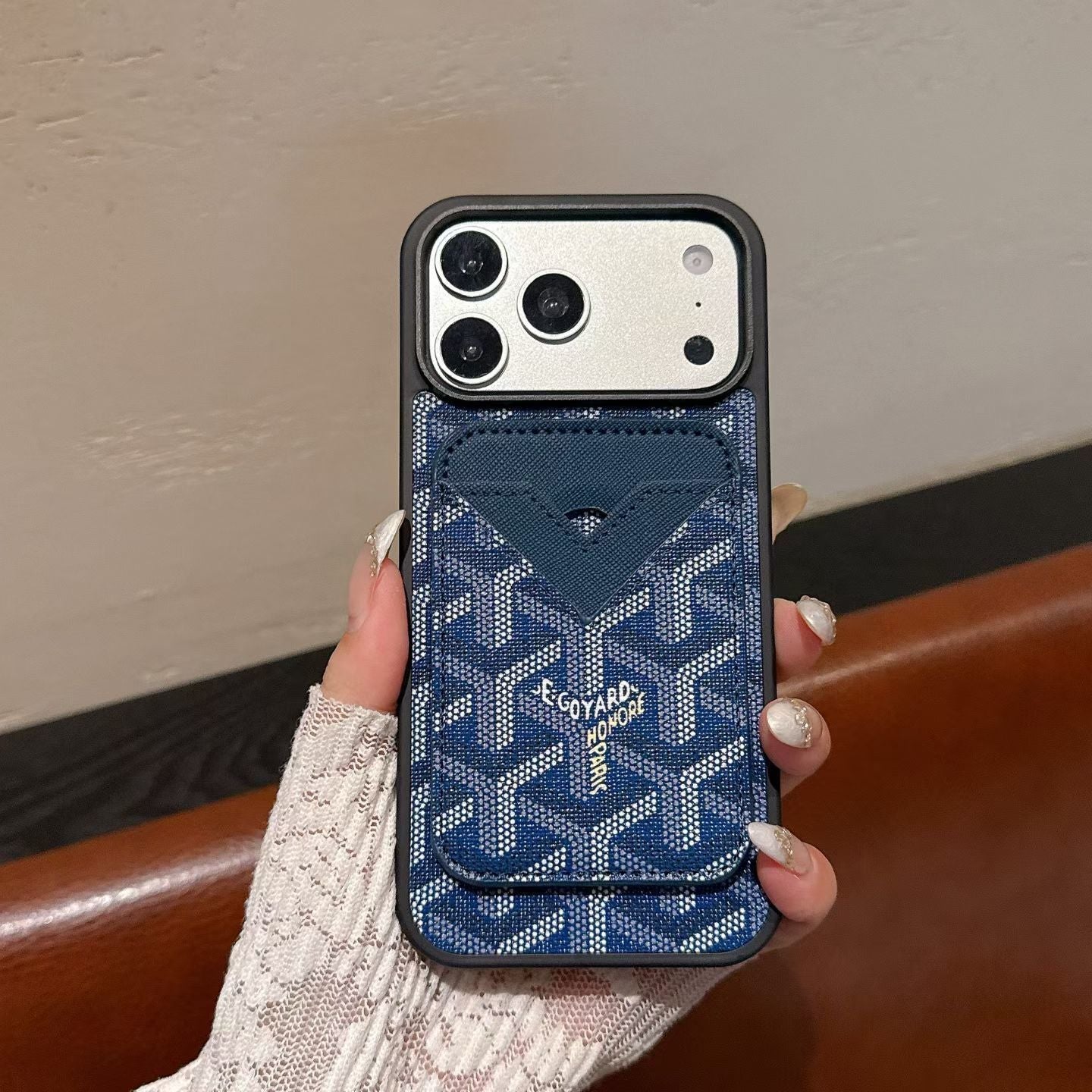 Goyard Magnet Card Holder Phone Case iPhone 1317 / Pro / Pro Max / Plus / Air