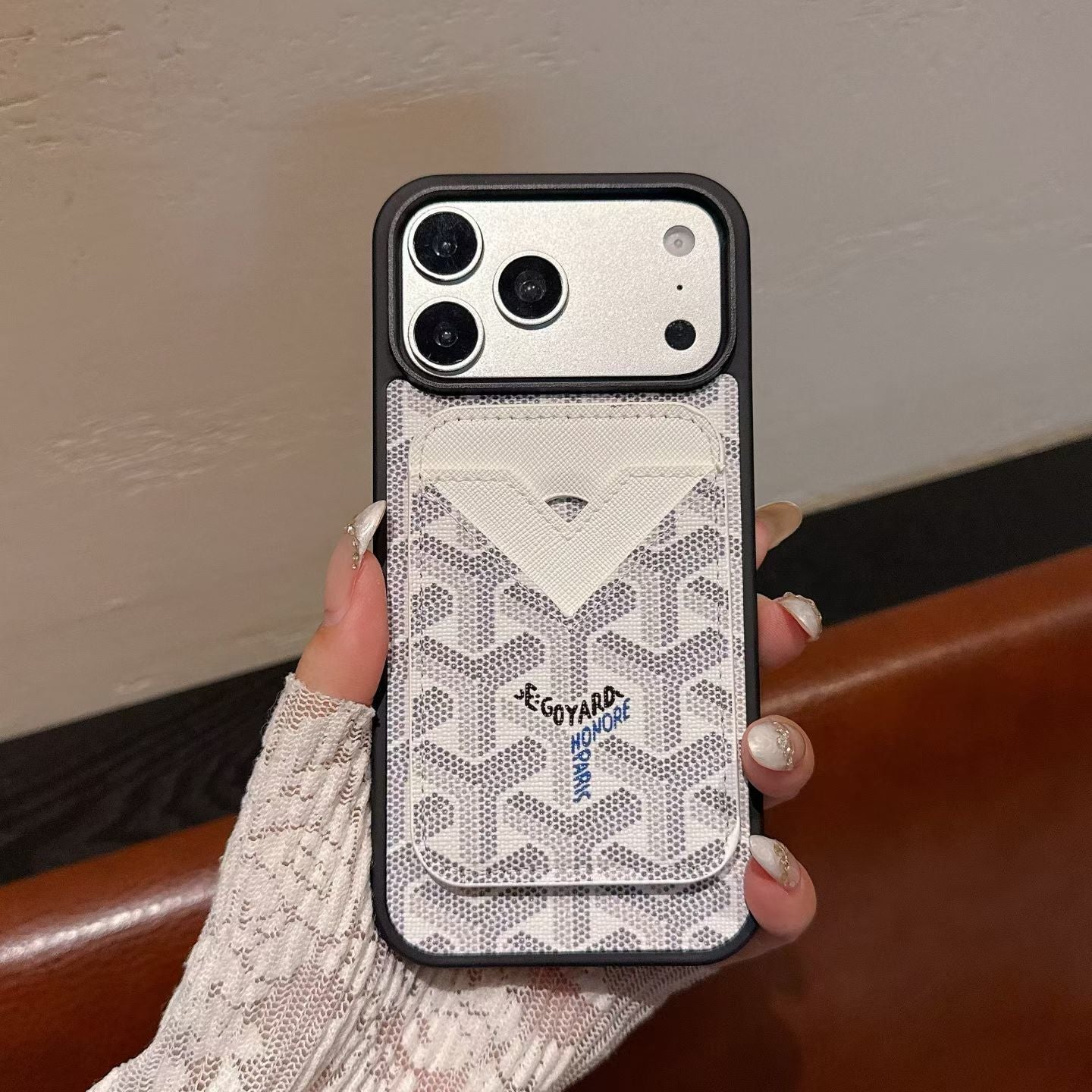 Goyard Magnet Card Holder Phone Case iPhone 1317 / Pro / Pro Max / Plus / Air