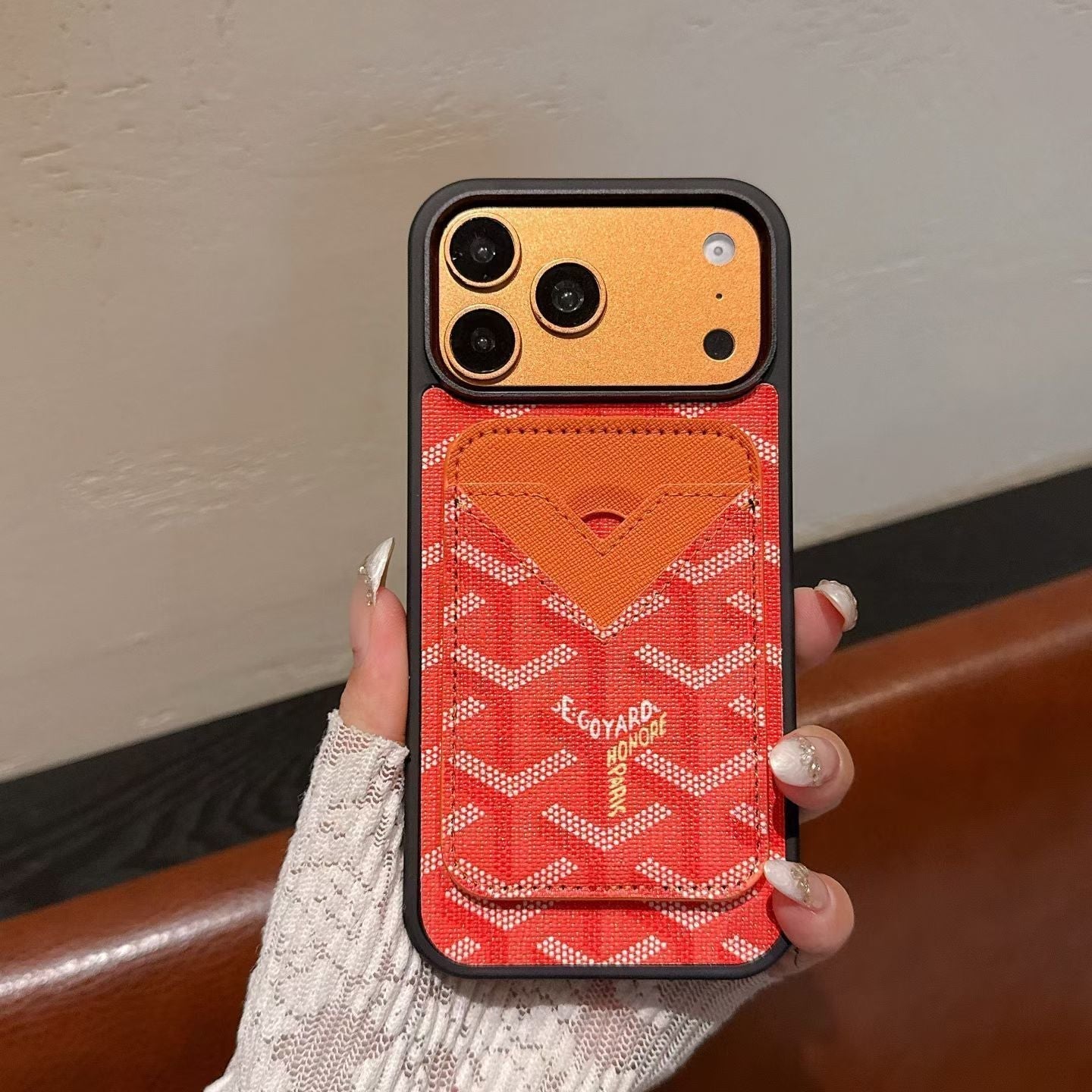 Goyard Magnet Card Holder Phone Case iPhone 1317 / Pro / Pro Max / Plus / Air