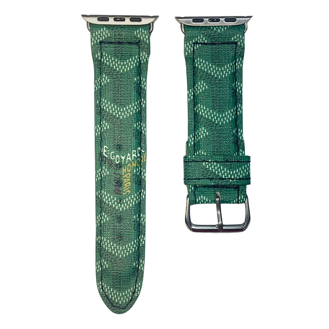 Maison Goyard Apple Watch Band Green Upcycled