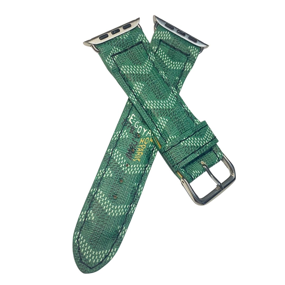 Maison Goyard Apple Watch Band Green Upcycled