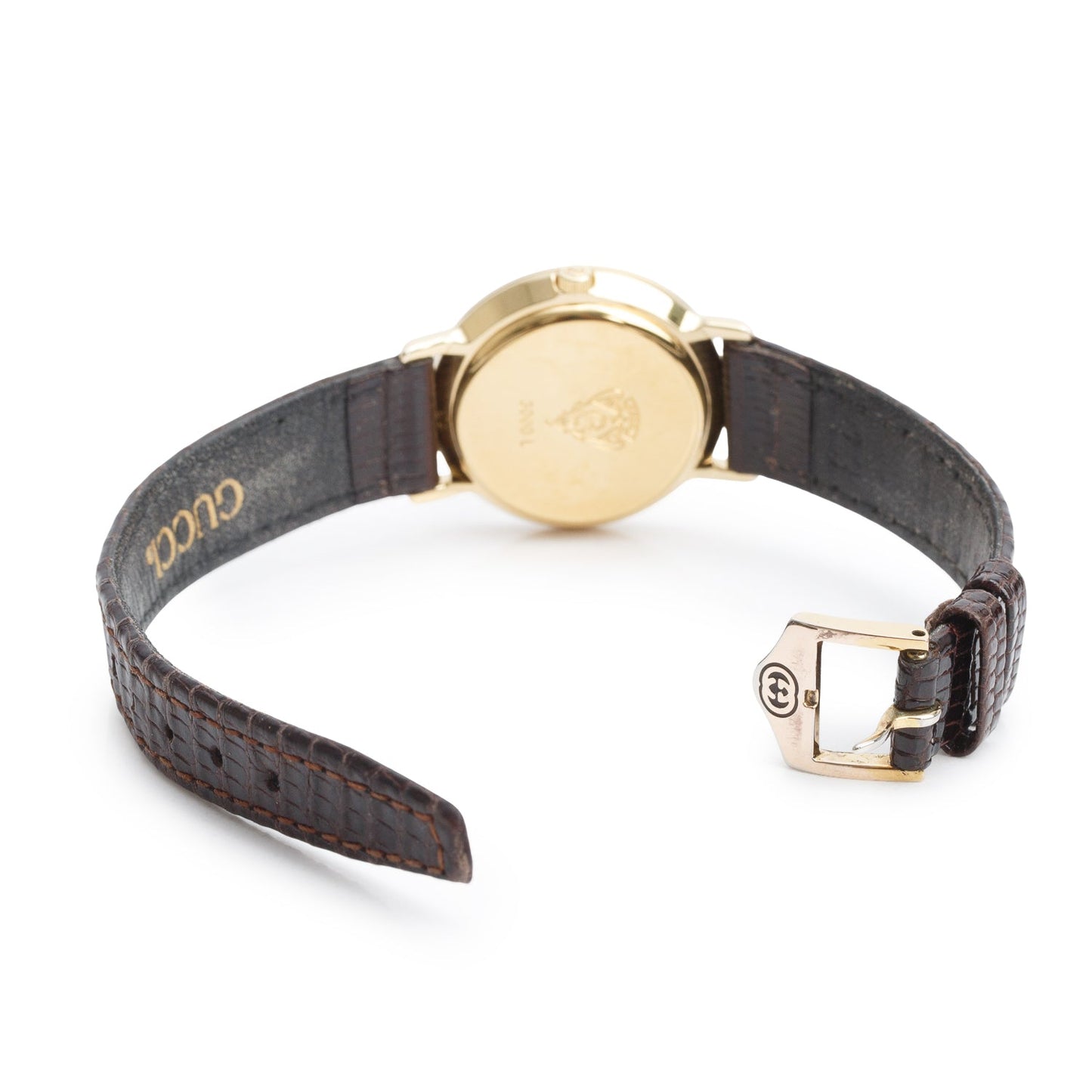 Gucci Gold Plated Stainless Steel 3000L Series 25 MM Quartz Watch Green/Red Web Dial