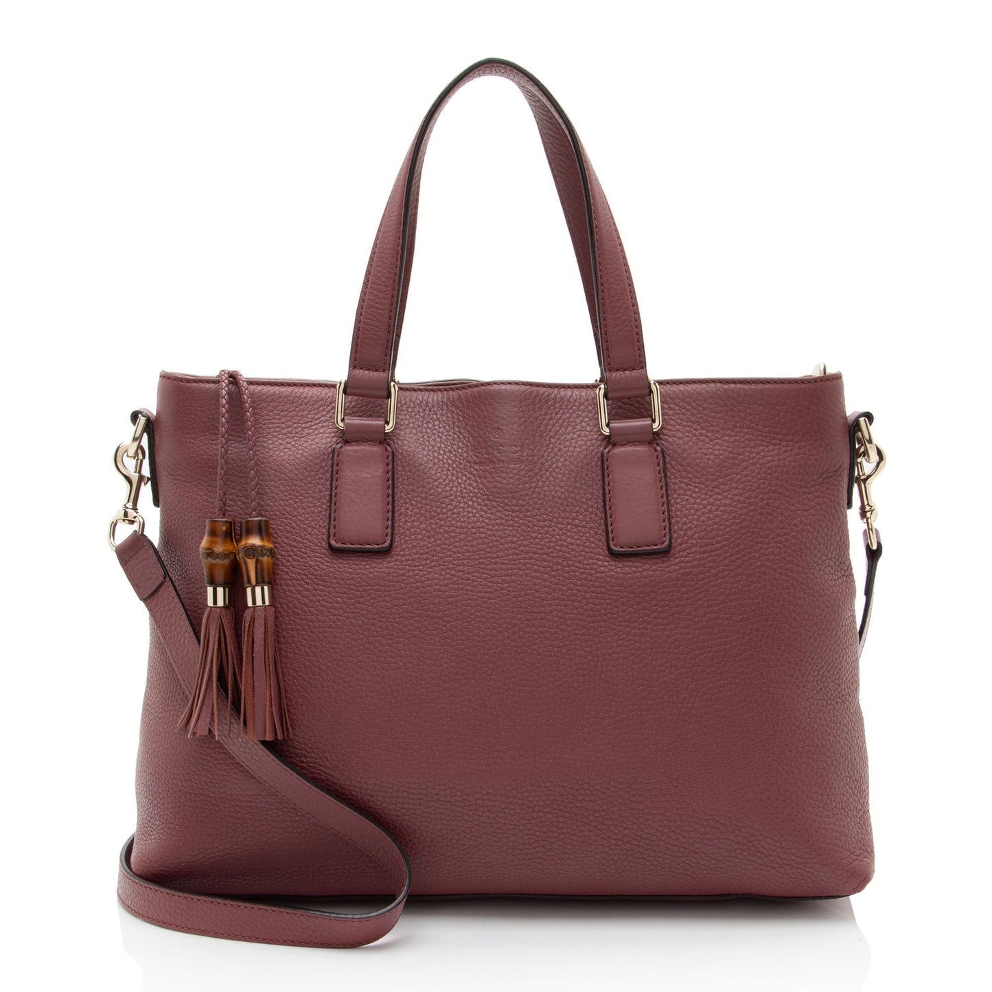 Gucci Calfskin Bamboo Tassel Tote