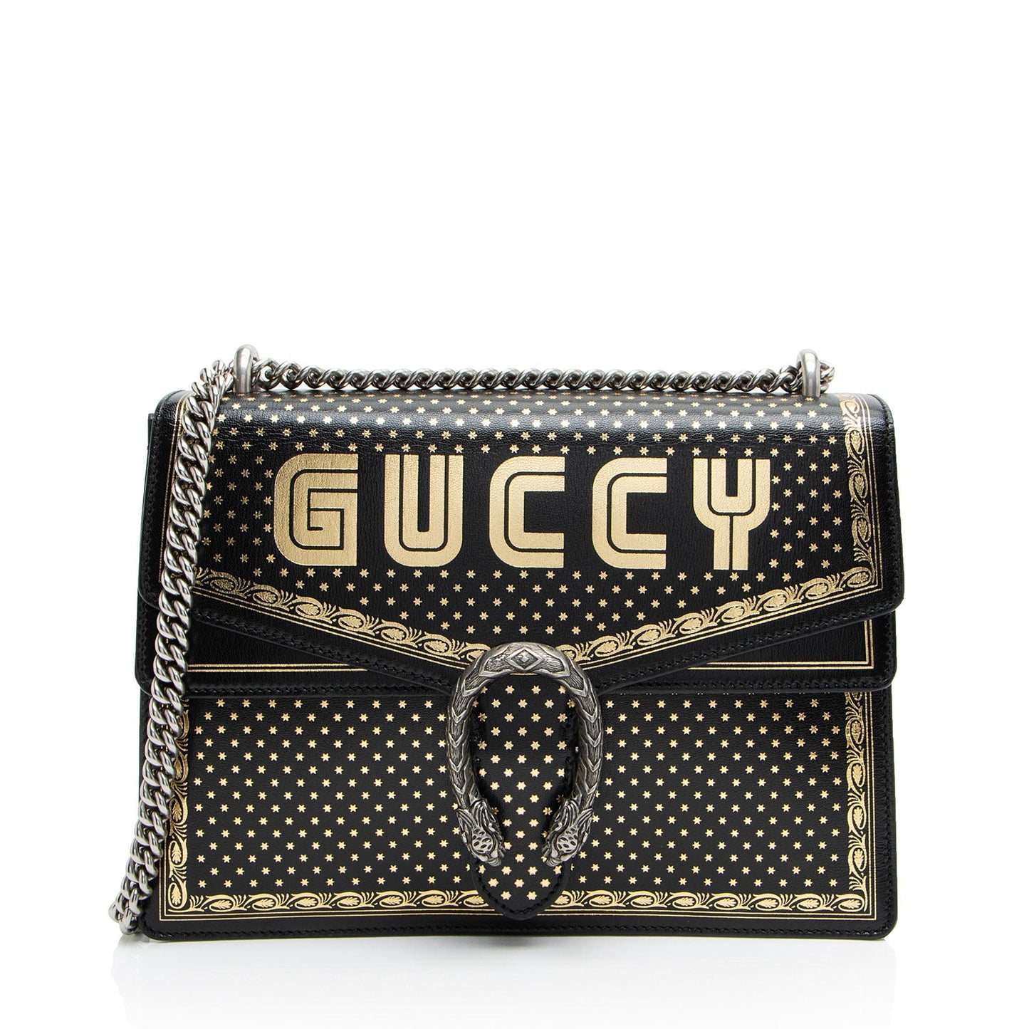 Gucci Calfskin Star Print Guccy Dionysus Large Shoulder Bag
