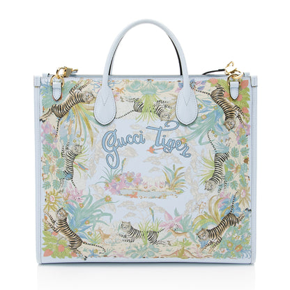 Gucci Calfskin Shangai Tiger Print Medium Tote