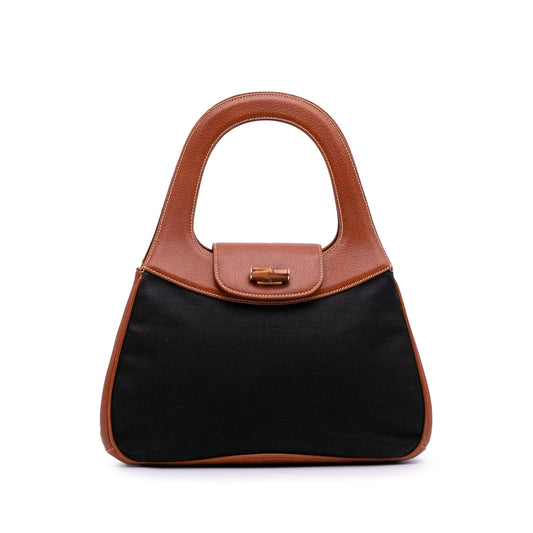 Gucci Canvas Bamboo Handbag
