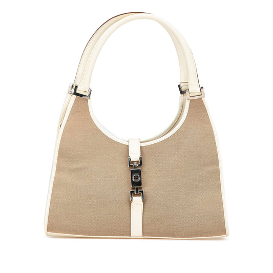 Gucci Canvas Jackie Bardot Shoulder Bag