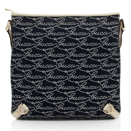 Gucci Canvas Lasso Script Abbey Messenger (SHF-coBFi9)