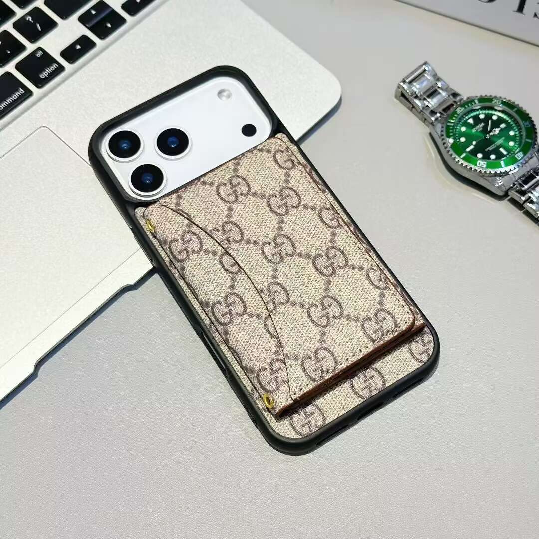Gg Card Holder Wallet Phone Case Iphone 17 / Pro / Max / Air / 18 Pro / 18 Pro Max