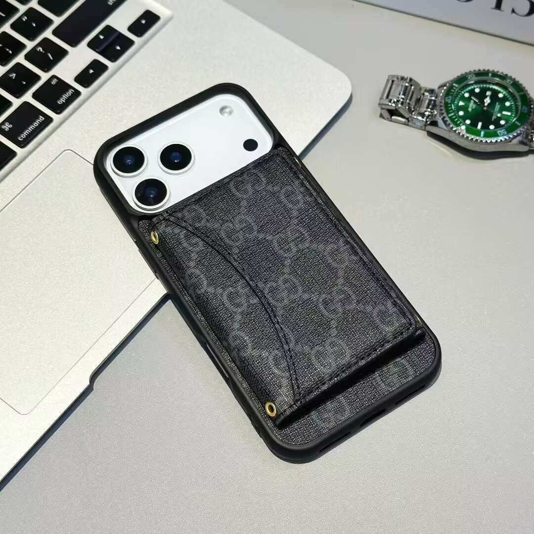 Gg Card Holder Wallet Phone Case Iphone 17 / Pro / Max / Air / 18 Pro / 18 Pro Max