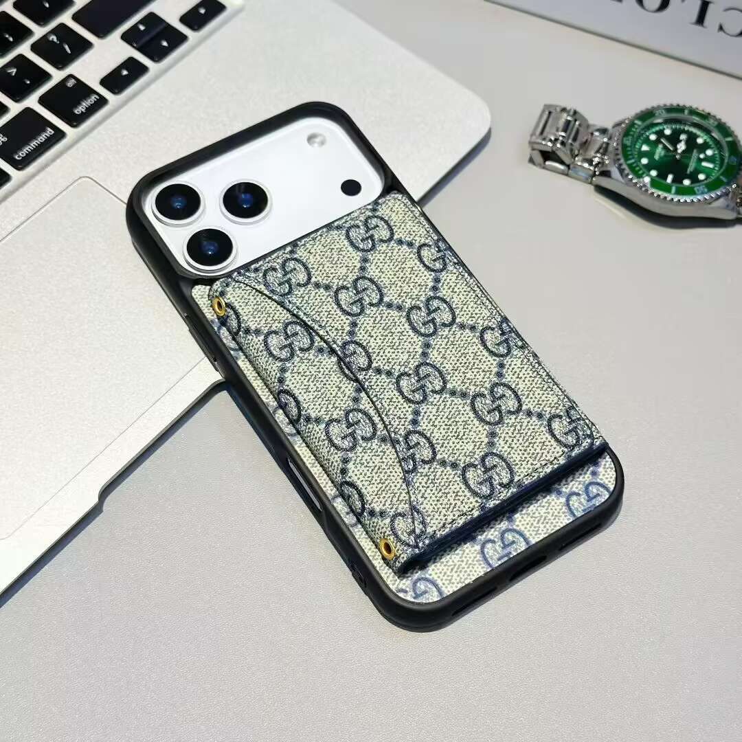 Gg Card Holder Wallet Phone Case Iphone 17 / Pro / Max / Air / 18 Pro / 18 Pro Max