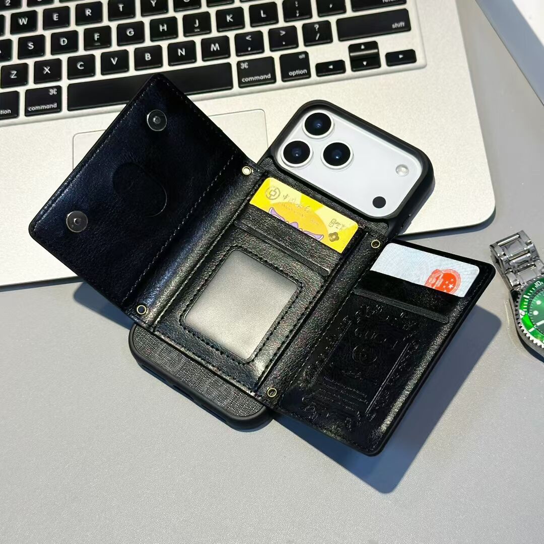 Gg Card Holder Wallet Phone Case Iphone 17 / Pro / Max / Air / 18 Pro / 18 Pro Max